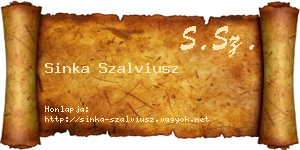 Sinka Szalviusz névjegykártya